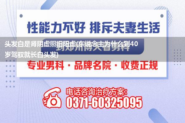 头发白是肾阴虚照旧阳虚(东说念主为什么到40岁驾驭就长白头发)